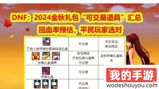 DNF 2024金秋礼包“可交易道具”汇总 dnf回血率预估，平民玩家选对