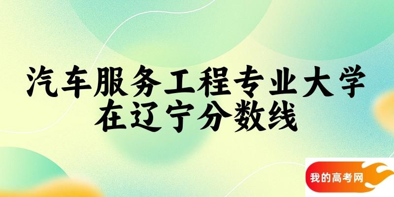 2024汽车服务工程专业辽宁录取分数线多少分 附专业就业方向