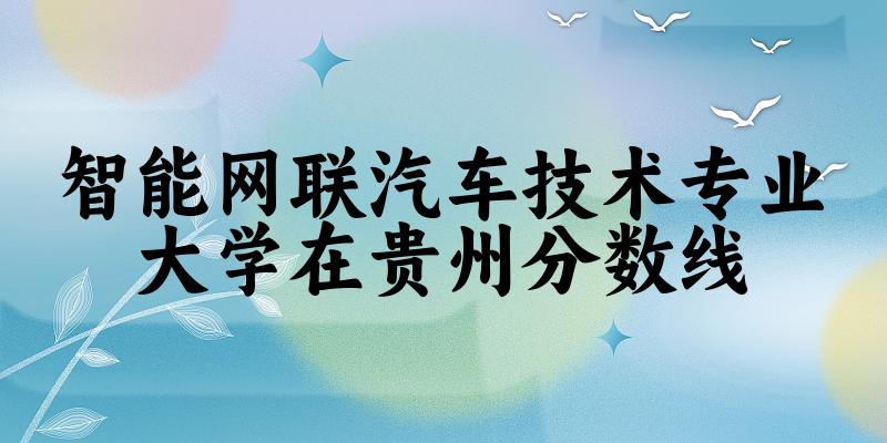 2024智能网联汽车技术专业贵州录取分数线多少分 附专业就业
