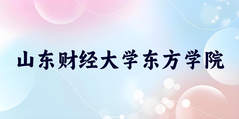 河北考生必读：山东财经大学东方学院2025招生计划及历年录取分数线及位次