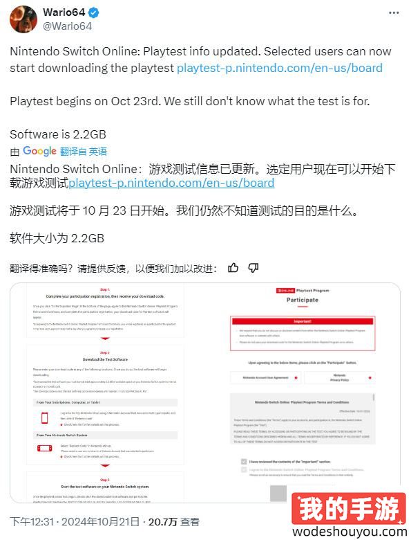 老任的大型MMO？任天堂神秘测试内容曝光：新机要来了？