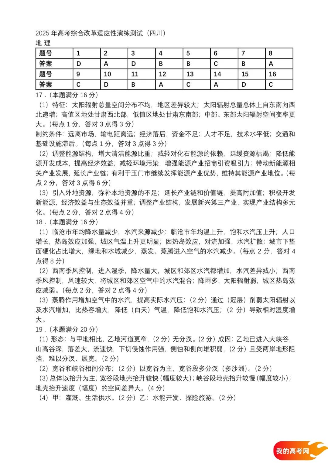 八省联考2025届高三新高考适应性考试各科答案及试卷汇总(图46)